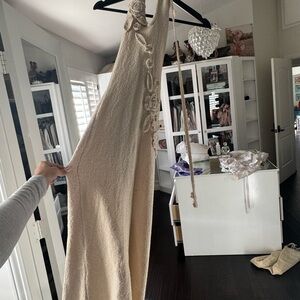 JLUXLABEL Cream Backless Dress